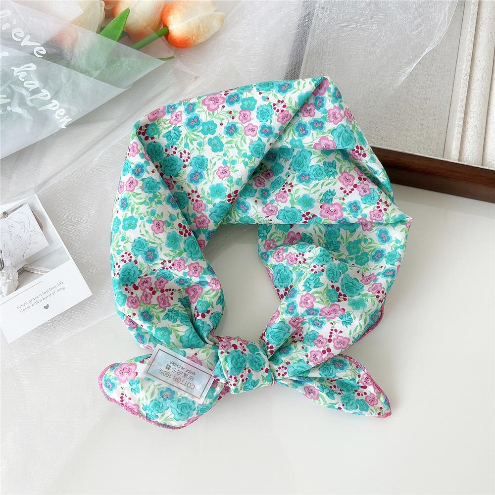 Маленький квадратный шарф из хлопка и льна, шелковый шарф, женский, весна и осень, новый стиль, художественный и универсальный, модный, темпераментный шарф-повязка на голову