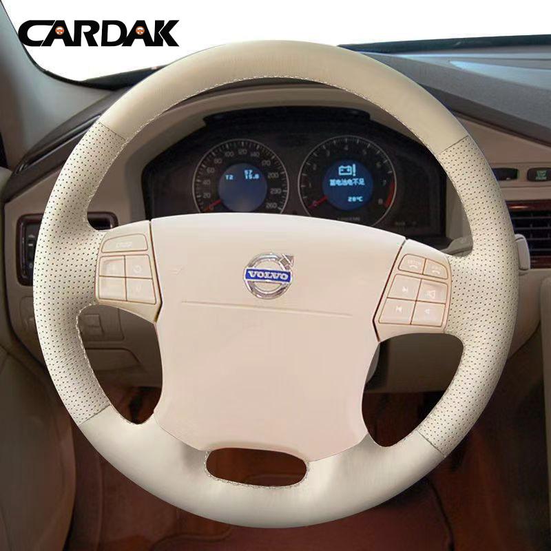 Сделай сам бежевая кожаная накладка на руль автомобиля для Volvo S80 XC70 V70 2006-2010