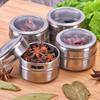 New Magnetic Wall-mounted Seasoning Box Stainless Steel Kitchen Good Seasoning Box Barbecue Sprinkler Octagonal Storage Box
