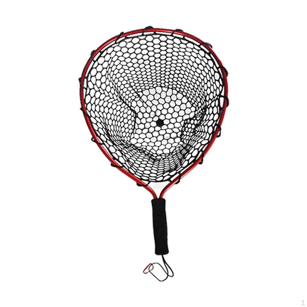 Fishing Landing Net Mesh Silicone Wading for Kayak Freshwater Saltwater