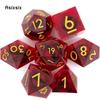 7 шт. красные глазные яблоки с золотым номером, смоляные кубики с острыми краями, многогранные кубики, подходящие для ролевых ролевых игр, настольная игра