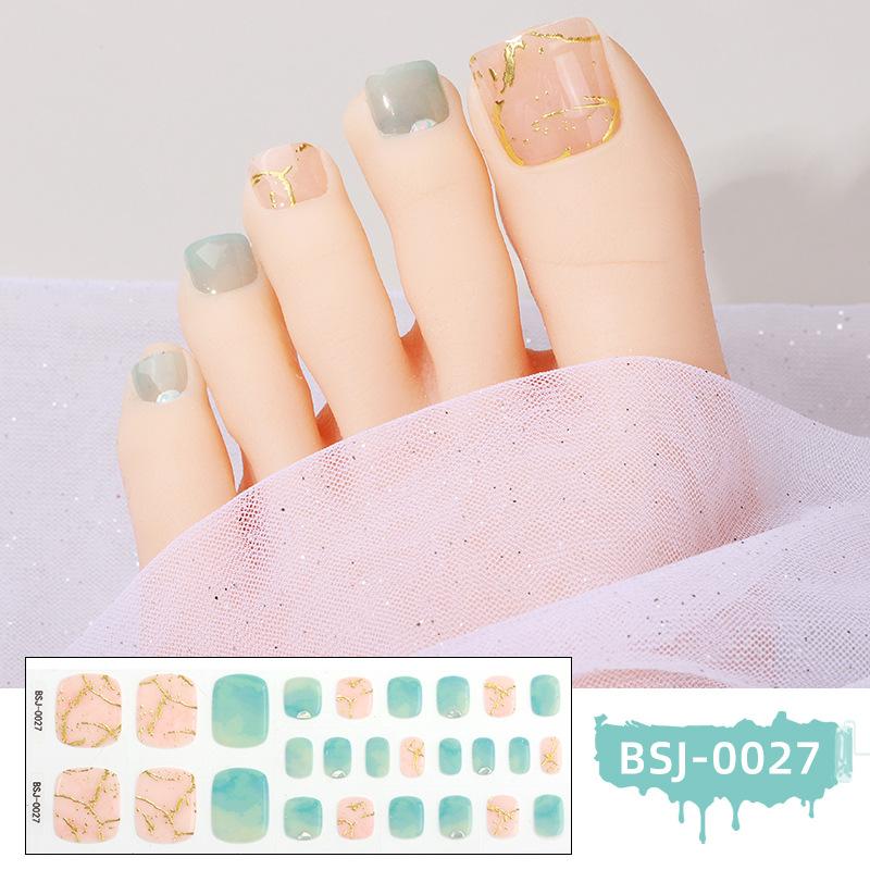 New Gel Manicure Stickers Toe Stickers Waterproof Hot Stamping Semi-cured Nail Stickers