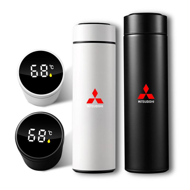 1pcs Car Cup Water Cup Creative Mass Simple Temperature Cup Accessories Emblem For Mitsubishi Lancer ASX Mirage Pajero Xpander