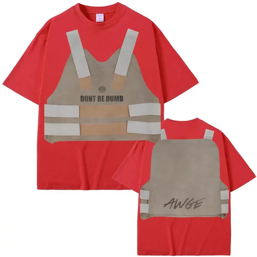 2026 New ASAP Rocky Men T-Shirt DBD Vest Pattern Print Cotton Comfortable T-Shirt Harajuku Hip Hop Streetwear Oversized Tshirt