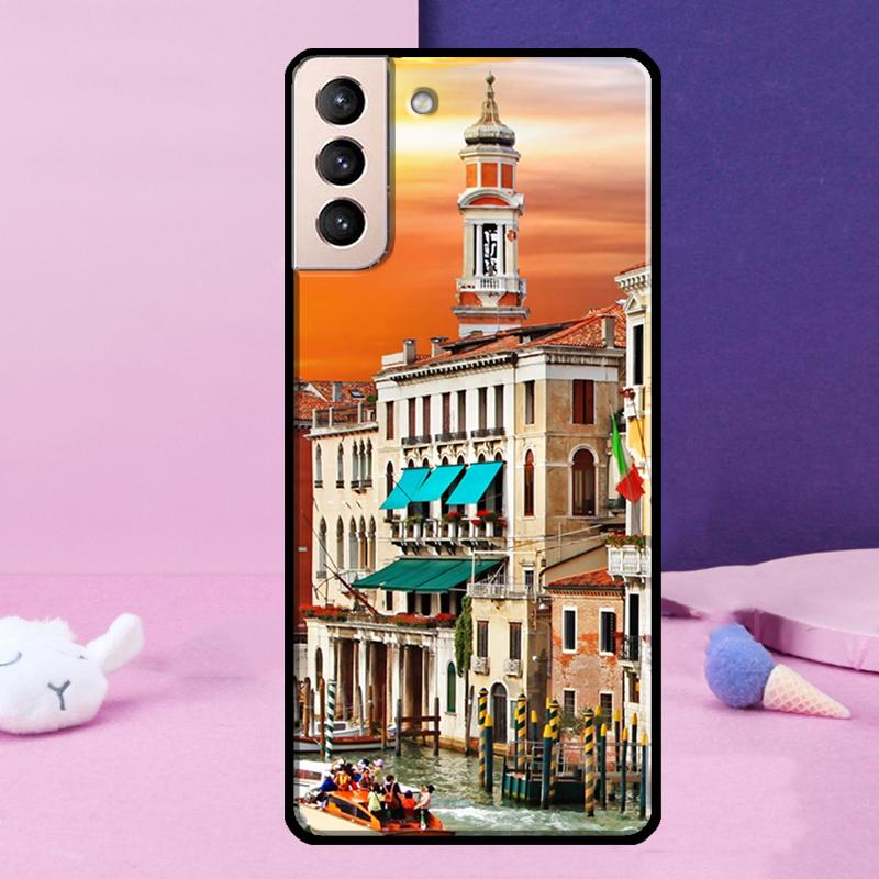 Путешествие Италия Улица Венеция Чехол для телефона Для Samsung Galaxy S25 Ultra S24 S23 Ultra S9 S10 S20 S21 S22 Plus S24 FE Чехол