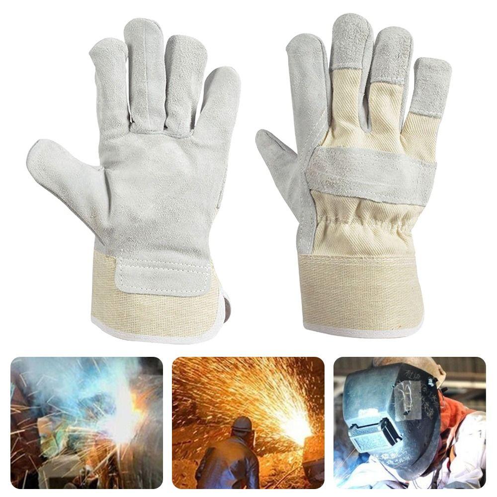 Thick Labor Gloves Cowhide Safety Gloves New Mechanic Glove
