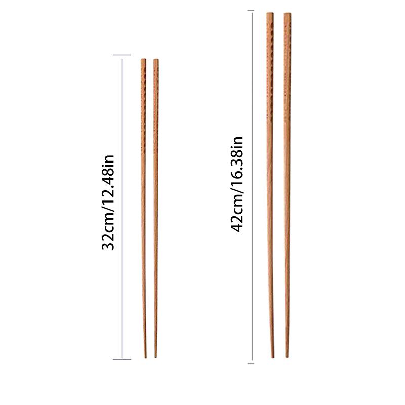 Japanese Extra Long Wooden Chopsticks Polished Beech Wood Fired Food Noodle Anti-Slip Chopsticks Kitchen Cooking Tools