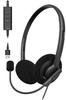 ELECOM Wired USB Dual Microphone Noise Mute and Volume Headset, Connection, Reduction, Left/Right Mic, Lightweight, Control, USB-A, Binaural, Black,