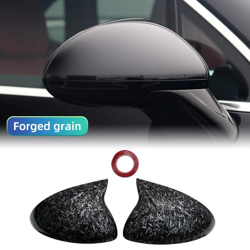 Real Carbon Fiber Car Side Mirror Covers Rearview Mirror Covers Caps Add On For Porsche Cayenne 2011-2014