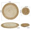 Set of 6 Boho Placemats with Coastor Handmade Natural Water Straw Woven Table Mats Farmhouse Style Placemats for Dining Table