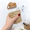 With Handle Straw Woven Basket Picnic Props Storage Basket Practical Tea Cup Cover