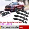 Для Jeep Grand Cherokee WK2 WK 2011~ Комплект накладок на ручки дверей из углеродного волокна Защитные наклейки на защелки Аксессуары для экстерьера