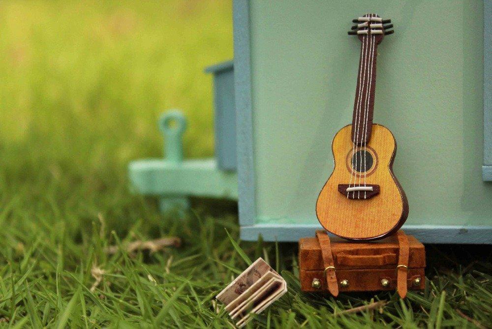 Dollhouse Miniature Handmade Kit Country French Camping House with LED Light Music Box (moin Moin) +