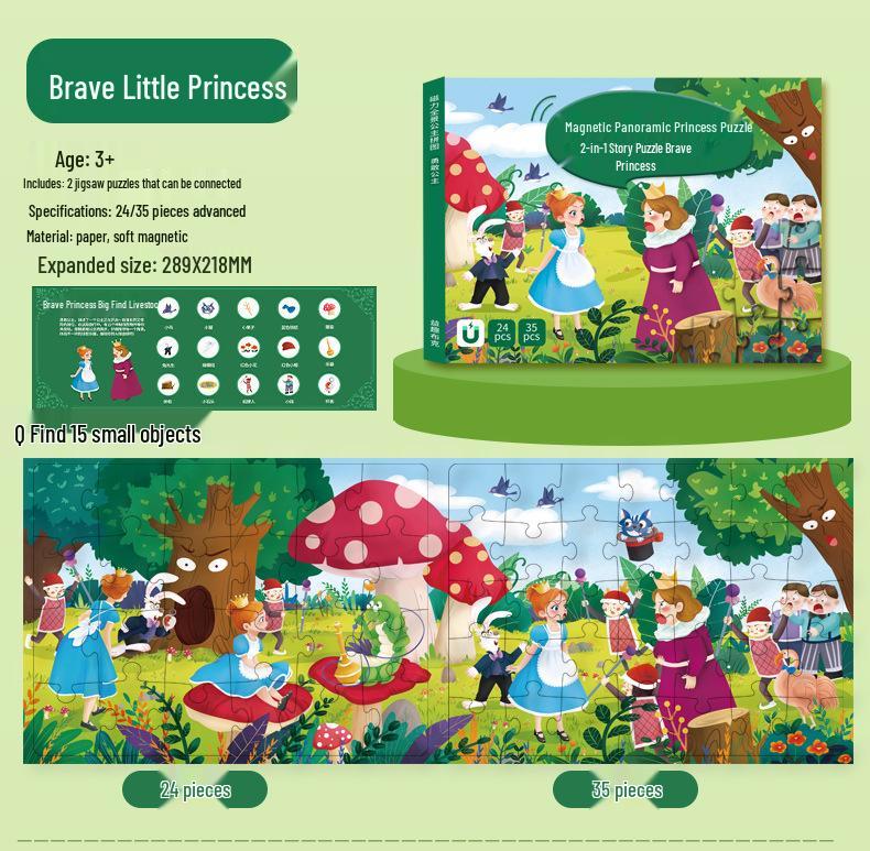 Princess Magnetic Puzzle for Girls Ages 3 and Up - Educational Toy Gift