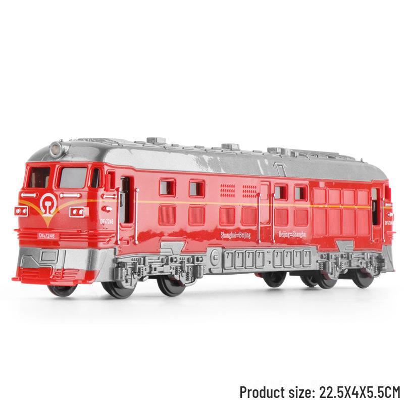 Antique Green Electric Train Freight Car Model Toy with Light & Sound Effects