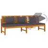 Daybed with Gray Cushions 200 x 60 x 75 cm Solid Acacia Wood