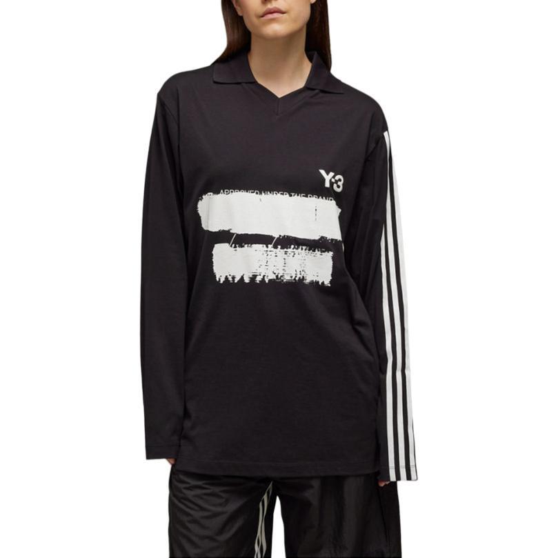 adidas Y-3 Лонгслив с графическим логотипом Азиатский размер 'Черный' Мужской JN4876