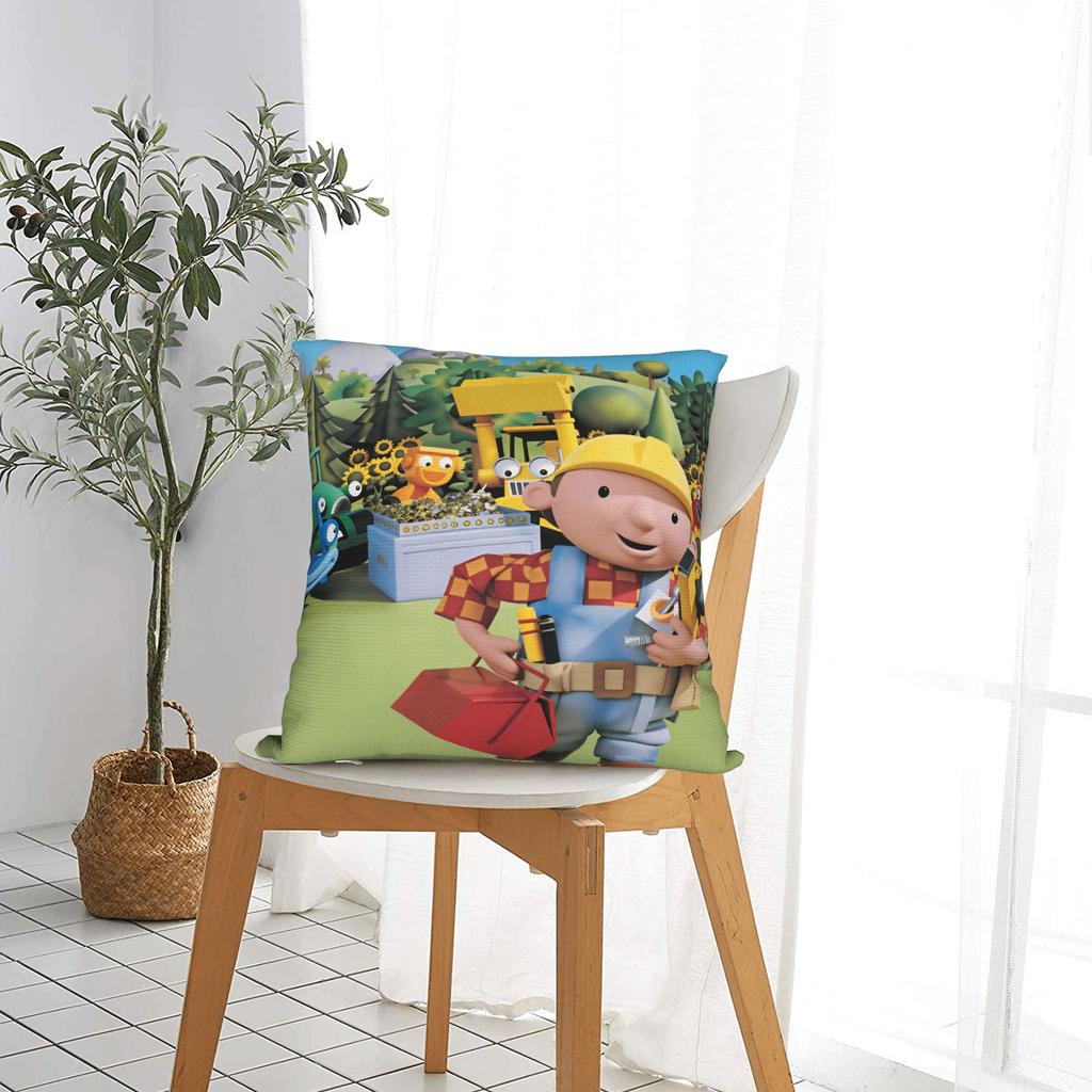 Cartoon B-Bob B-Builder Pillow Case Kawaii Pillow Cover Comfy Pillowcases For Living Room Bed Chair