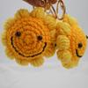 Sunflower Smiley Face Wool Keychain Pendant