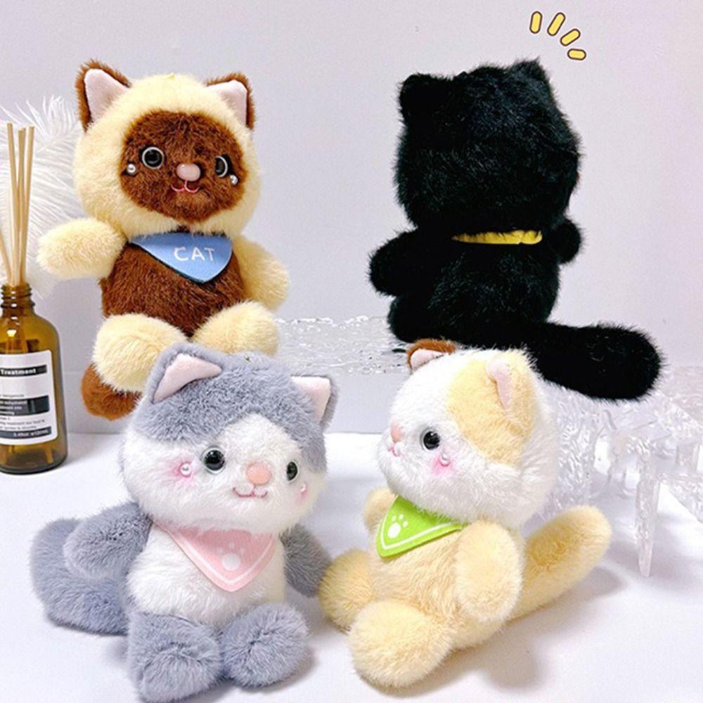 Cartoon Douding Cat Doll Figures Soft Cat Doll Pendant Cat Plush Doll Keychain  Christmas Gift