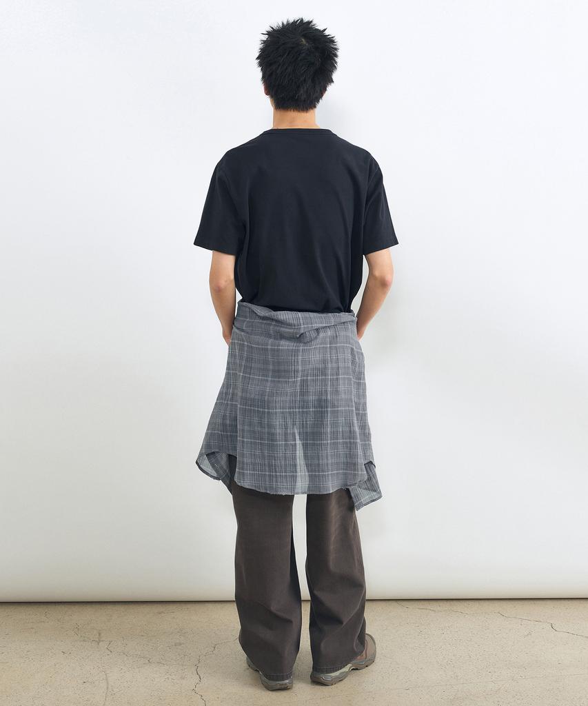 INSILENCE Хлопковая футболка с окрашиванием garment-dyed, свободный крой, вымытый черный