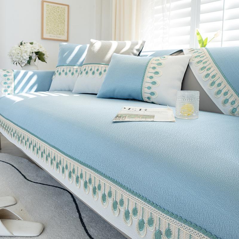 Летний ледяной шелк, летний коврик, подушка для дивана, простая современная нескользящая охлаждающая подушка, чехол для дивана, спинка, полотенце, стираное, утолщенное