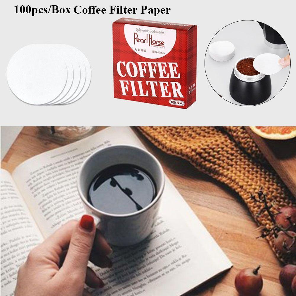 100 шт./коробка белая кофейная фильтровальная бумага 56 мм/60 мм/68 мм вторичный кофейный фильтр бумажный