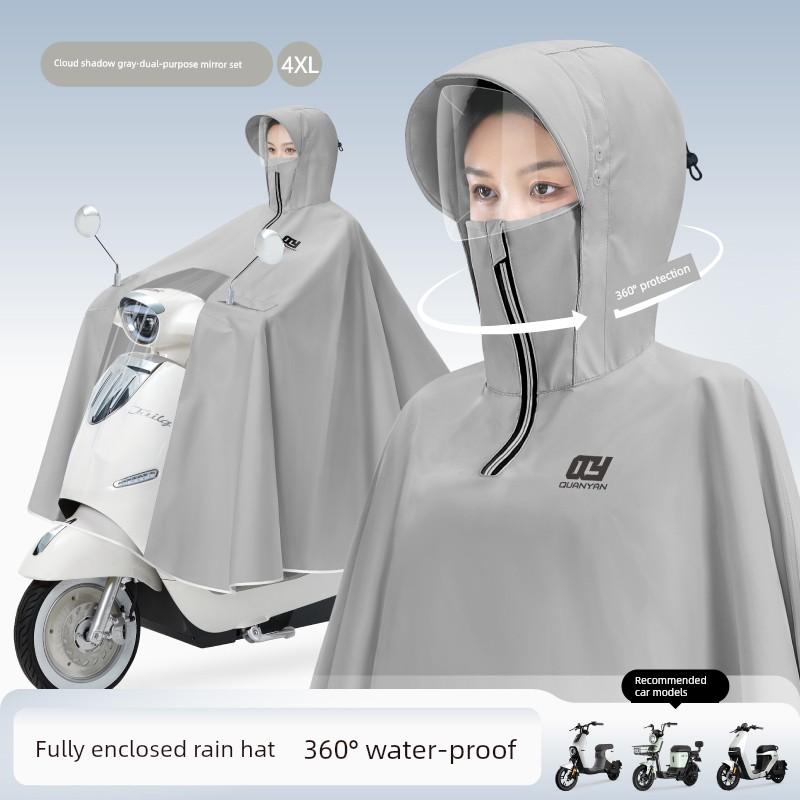 Raincoat for Electric Scooters, Women's Long Full-Body Raincoat for Heavy Rain, Motorcycle and Electric Bike Riding, Double-Person Men's Rain Poncho