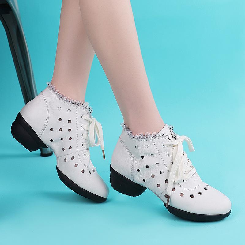 Женские танцевальные туфли из натуральной кожи с мягкой подошвой, женская танцевальная обувь, танцевальная обувь для учителей, танцевальная обувь для бальных джазовых и современных танцев