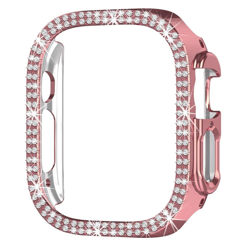 Алмазный чехол для Apple Watch Case Ultra/Ultra 2 49 мм Аксессуары Защитный Алмазный Жесткий Поликарбонатный Бампер Рамка iWatch Защитные Чехлы