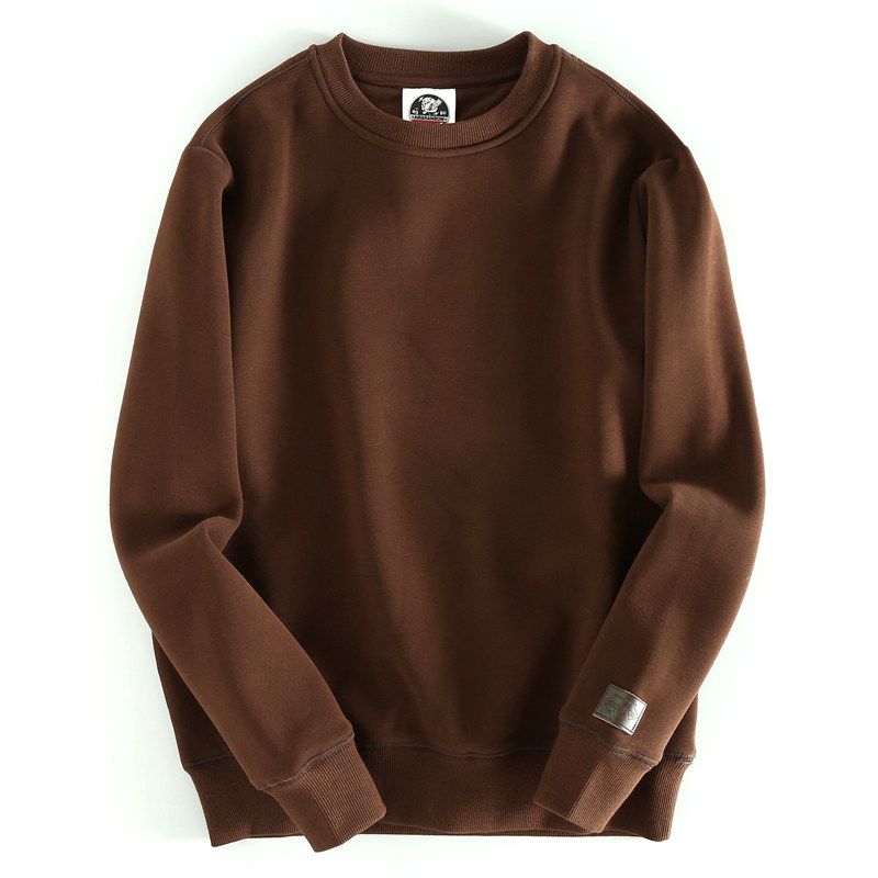 Exported to Japan Fabric Foreign Trade Cut the Tag off Solid round Neck Men's Sweater Export Overplus Order Men's round Neck Sweatshirts Pullover Tide