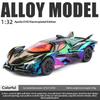 Симуляция 1/32 Apollo EVO Гальванизированная Сплавная Модель Автомобиля Разноцветные Спортивные Автомобили Украшения Звук и Свет Оттяжка Детские Игрушки