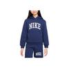 Nike Спортивная одежда Club Fleece Comfortable Casual Hoodie Детские толстовки Midnight-Navy White HJ3156-410