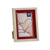 Cadre photo - Lot de 6 - Rectangulaire - Rouge - Verre et Bois marron