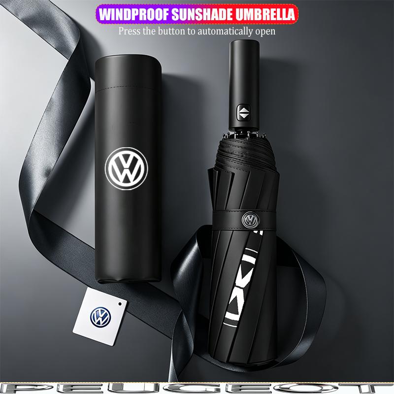 Car Automatic Folding Umbrella Portable Sunshade For VW GTI Polo Golf Passat Scirocco Jetta Beetle T-ROC Taigo Touareg CC HubCap zk8