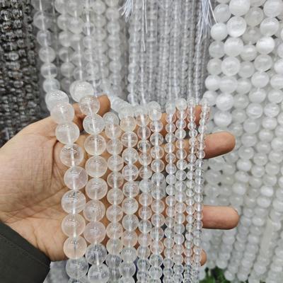 7A Натуральный Белый Кристалл Фантом Круглые Бусины для DIY Украшений и Аксессуаров