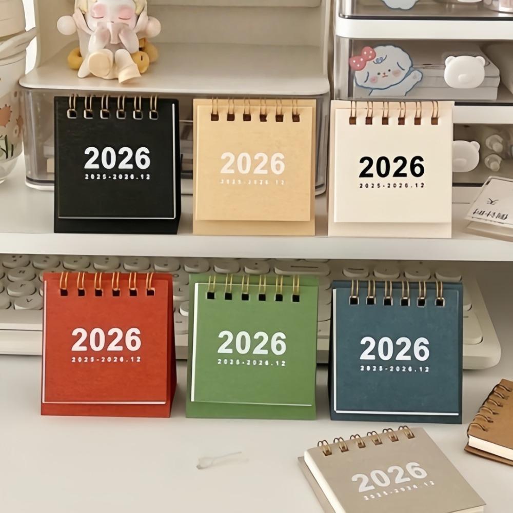 Mini Simple Paper Desk Calendar Creative Portable Spiral-Bound Calendar For Time Planning Notebook Desktop Ornament