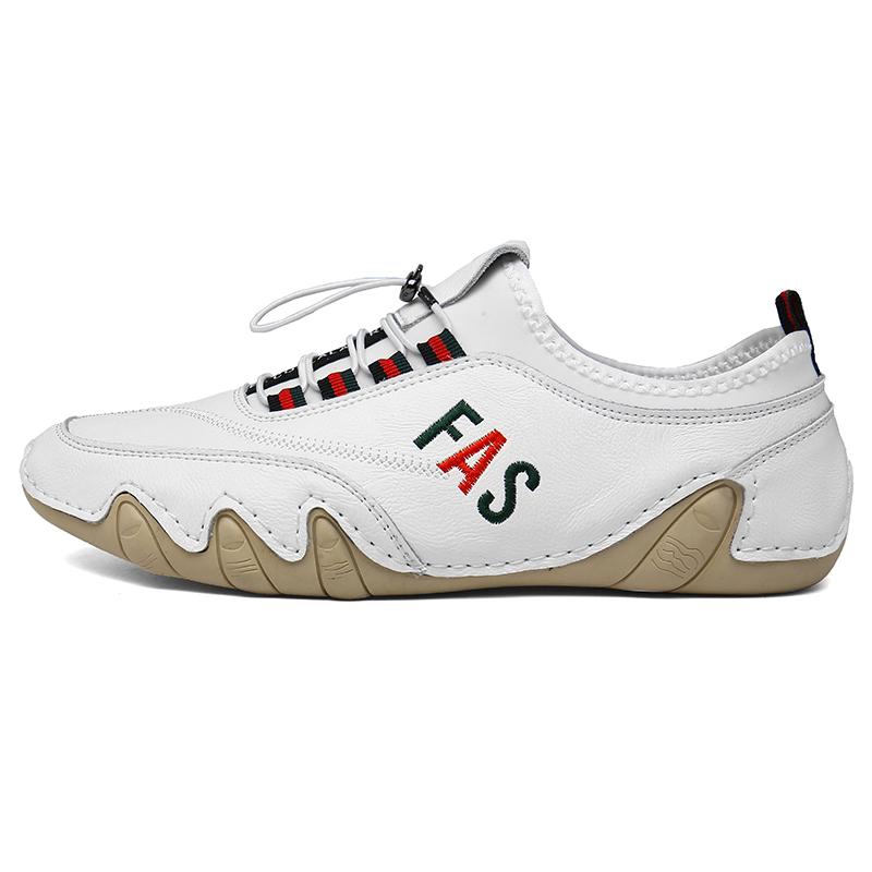 Men's Shoes Trendy Soft Flat Shoes Comfortable Driving Shoes Mens White Loafers