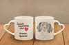 French Spaniel, French Setter, Canadian Setter - cup with a dog, adorable cup with a heart-shaped handle, universal gift from the Art-Dog brand