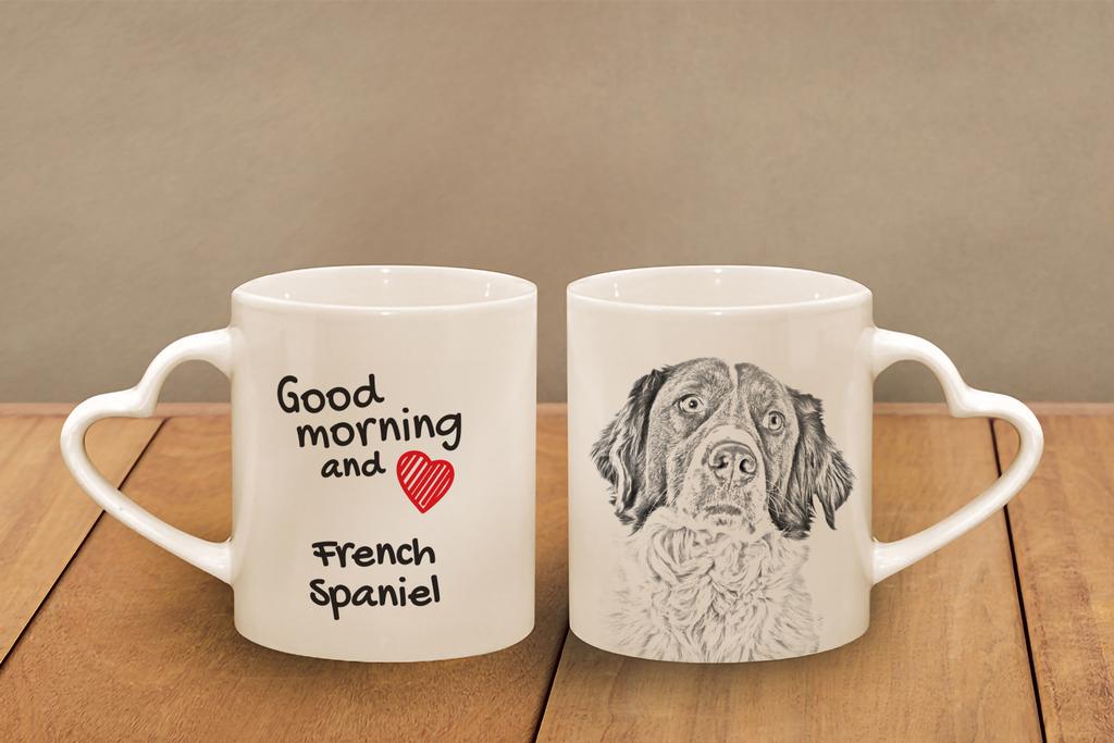 French Spaniel, French Setter, Canadian Setter - cup with a dog, adorable cup with a heart-shaped handle, universal gift from the Art-Dog brand