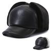 Middle-Aged and Elderly Cap Men's Winter Leather Cap Father's Ear Protection Cap Velvet Thick Warm Hat