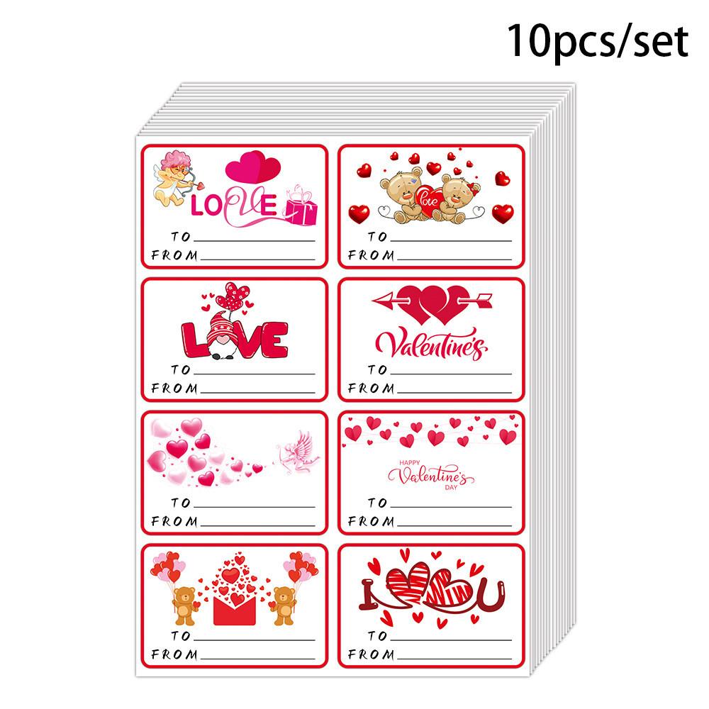Valentines Day Gift Wrap Labels With Square Selfadhesive Stickers Party For