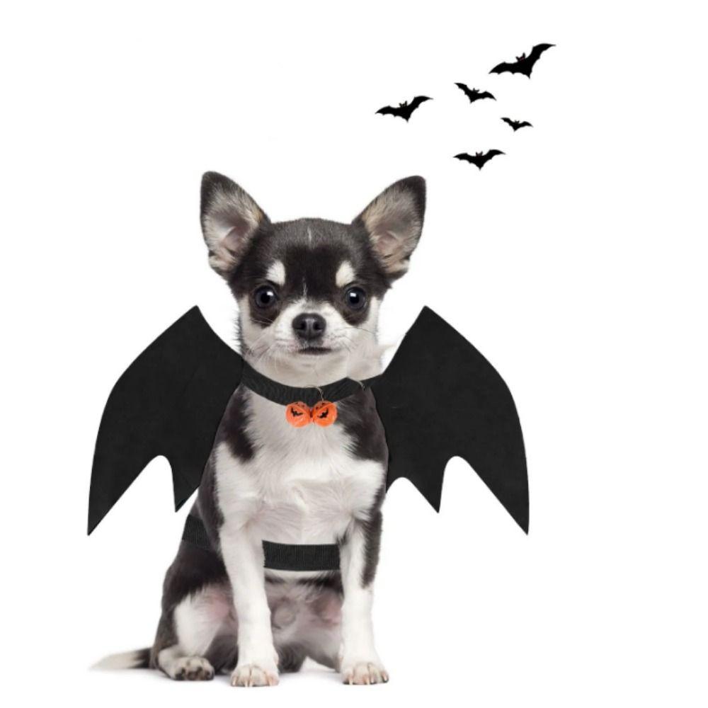 Black/Purple/Orange Cat Bat Wings Harness with Bell Dog Wings Costumes  Photo Props