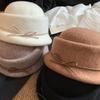 Bowknot Woolen Study Abroad Thousand Gold Style Top Hat Women's Autumn and Winter Hepburn Style Beret  French Elegant Fisherman's Hat