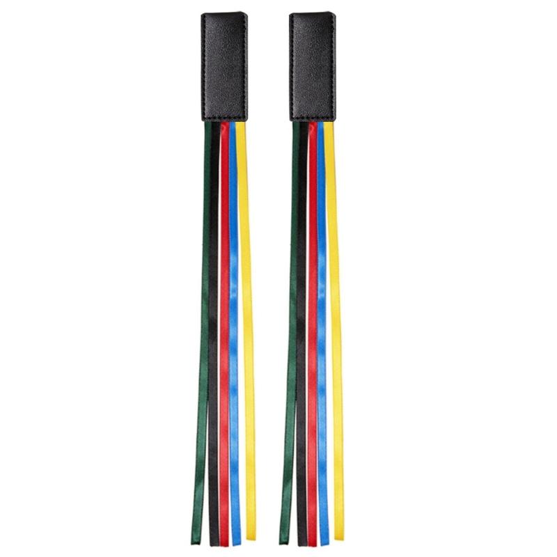 2 Pcs Book Markers with Colorful Ribbons PU Leather Reading Bookmarks Ribbon Page Markers for Book Lovers