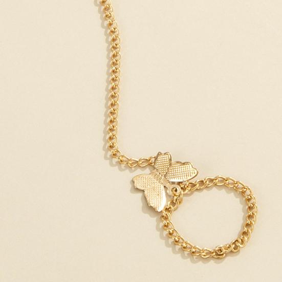 Женский браслет в форме бабочки из нержавеющей стали, индивидуальный однотонный женский аксессуар для кольца на палец