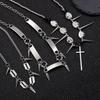 Punk Rivet Cross Clavicle Chain Choker Necklace for Men & Women
