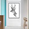 Черно-белая мужская голова оленя, 1 шт., современный домашний декор для стен, холст, картина, HD печать, картина на холсте для гостиной