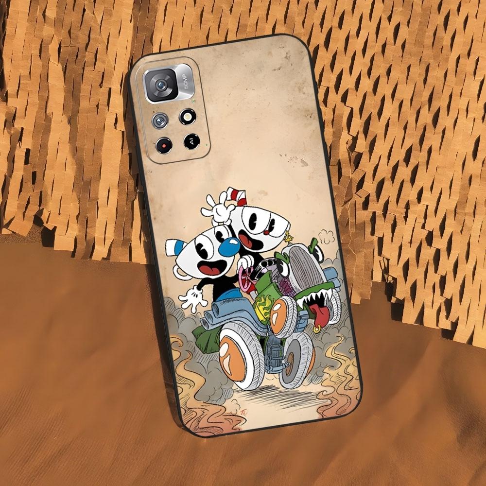 Cute Game Cuphead Phone Case for Xiaomi 15 14 13 12 Mi 11 ultra Pro Lite Black Soft Silicone Cover