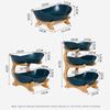 Oval Fruit Bowl Stand with Bamboo Stand Tiered Serving Tray Snack Storage Holder  Home&Party Use
